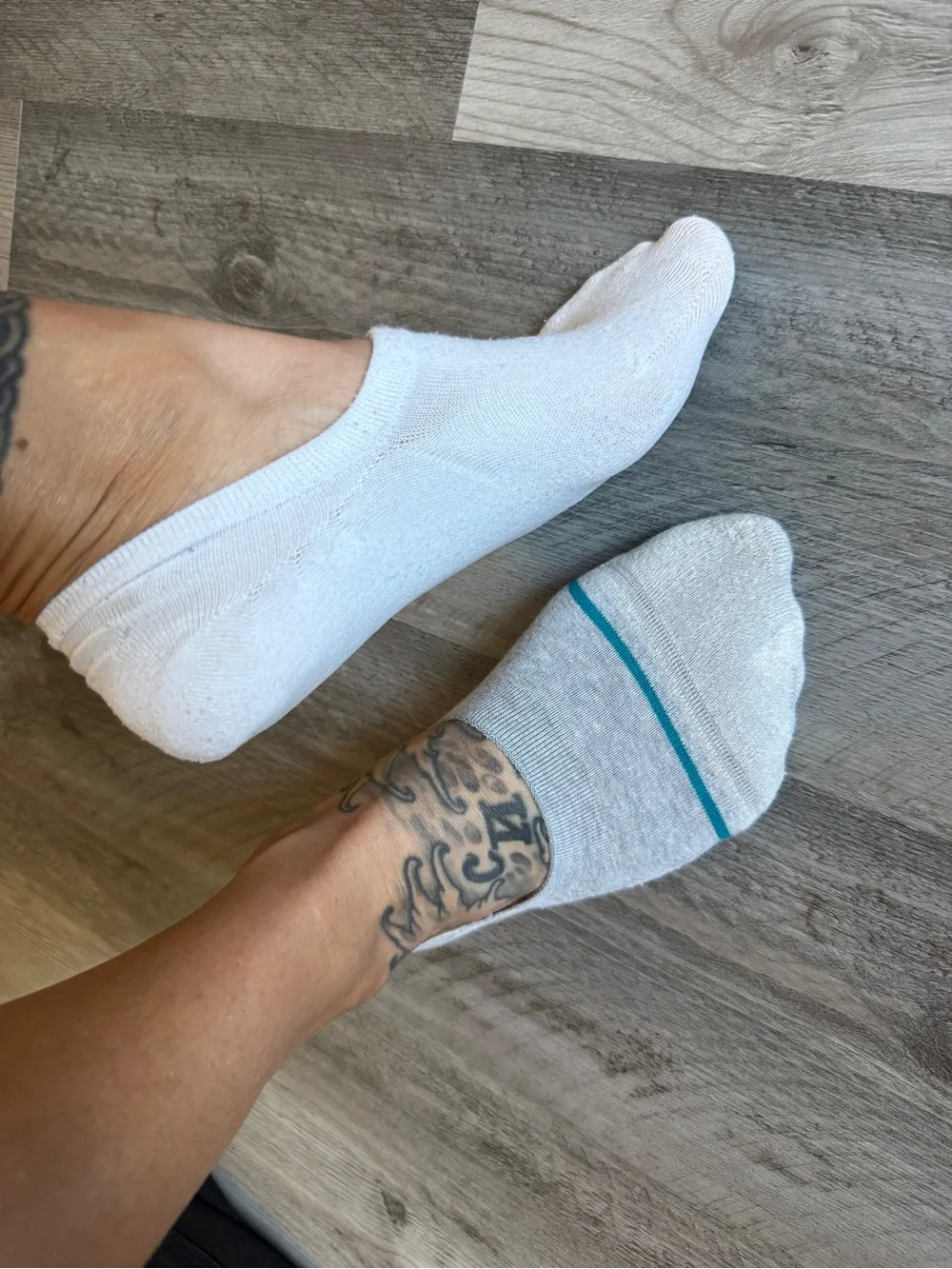 Bombas Stance Mismatched No Show Athleisure Socks White Grey Workout